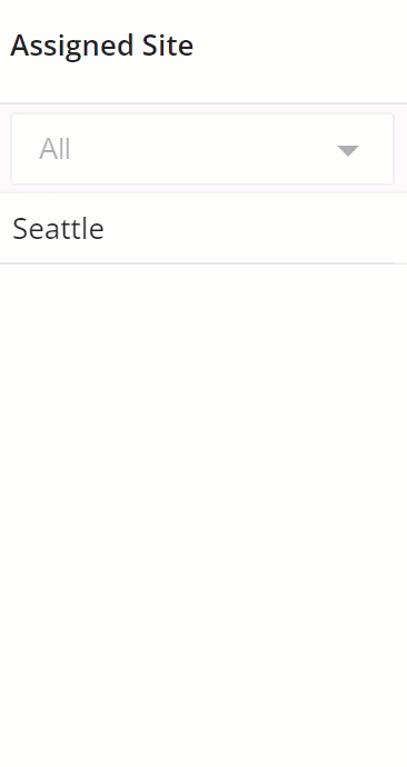 Double clicking on Assigned Site column and selecting an assigned site