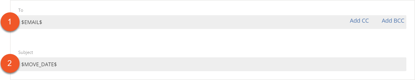 To and Subject fields indicated