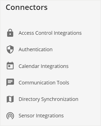 Connectors menu