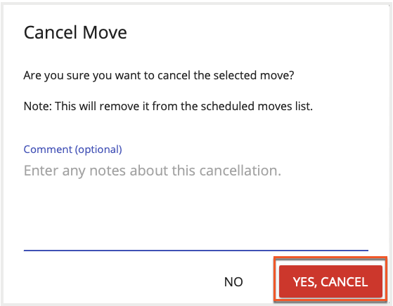 Cancel Move pop-up