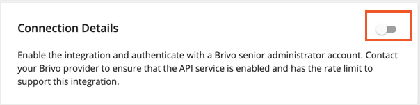 Brivo - Brivo Connection Toggled Off