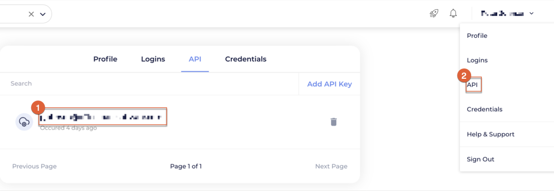 API key location in Kisi