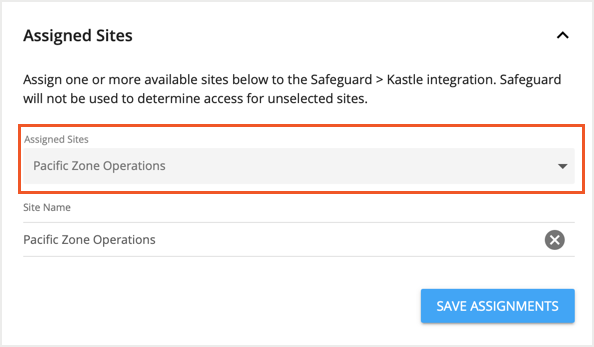 Kastle Assigned Sites