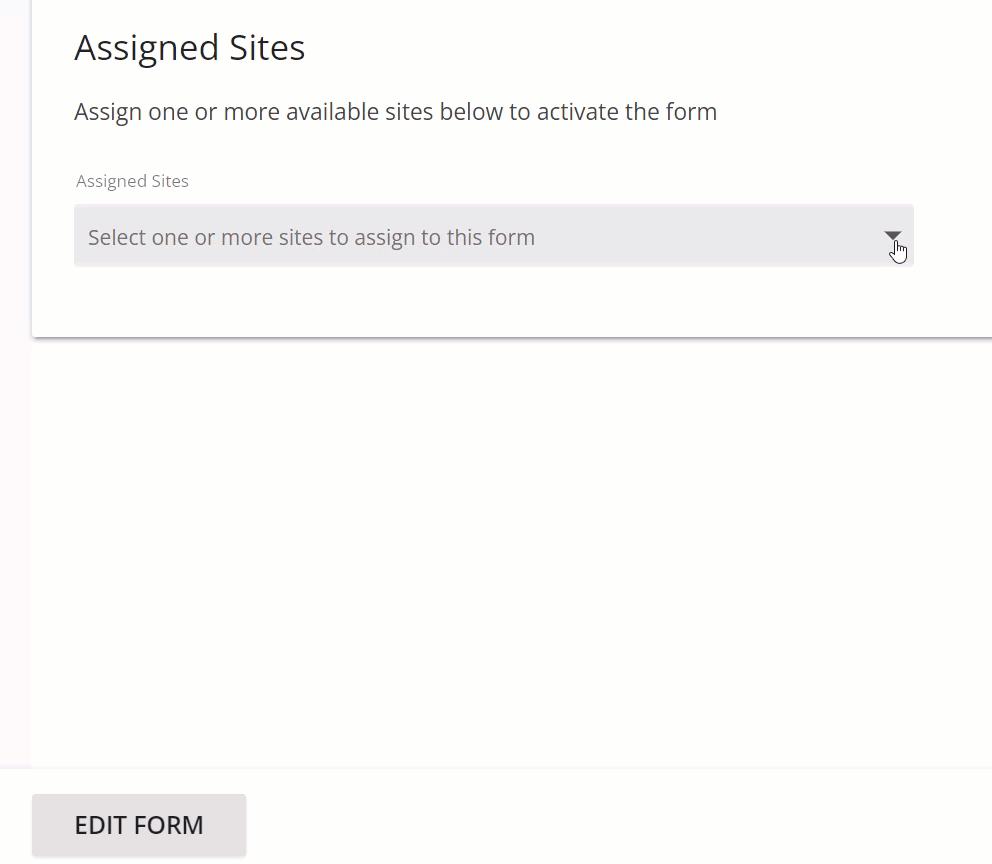 Selecting Seattle site using the Assigned Site dropdown