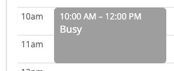 Visual Directory - Room Booking - Meeting title showing Busy