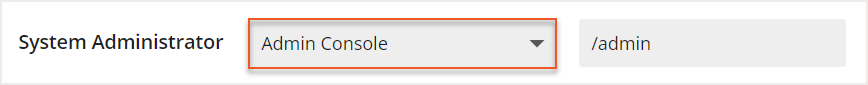 System admin user role with application drop down indicated
