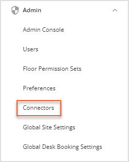 Hamburger Menu - Admin - Connectors 