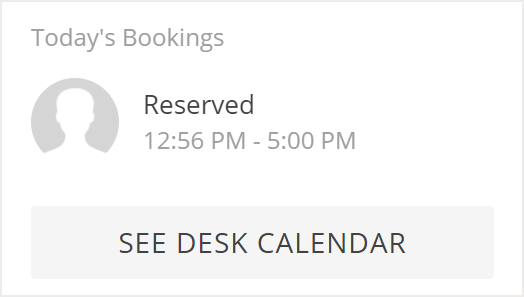 seat info card with today's booking showing reserved