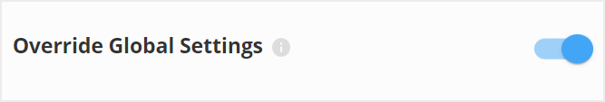 Override Global Settings toggle for Operating Days and Hours