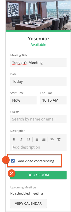 Adding Video Conferencing to Room Bookings