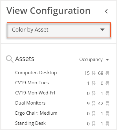 View Configuration with Color by Asset selection indicated
