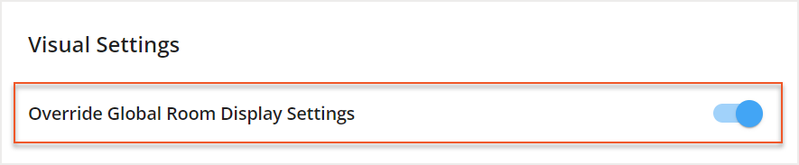 Override Global Visual Settings toggle indicated