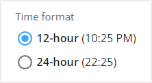 Time format settings