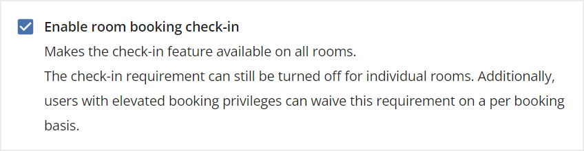 Setting Up Check-In for Bookable Rooms