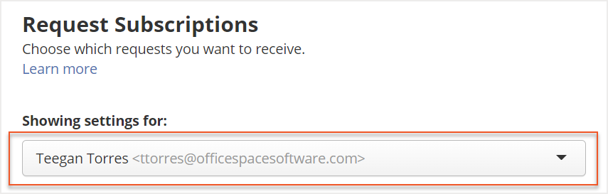 Show settings for dropdown menu indicated