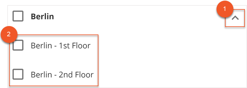 Site dropdown and floor checkboxes indicated