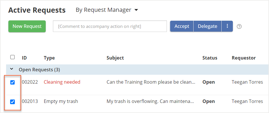 Checkboxes indicated