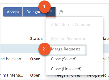 Three dots and Merge Requests button indicated