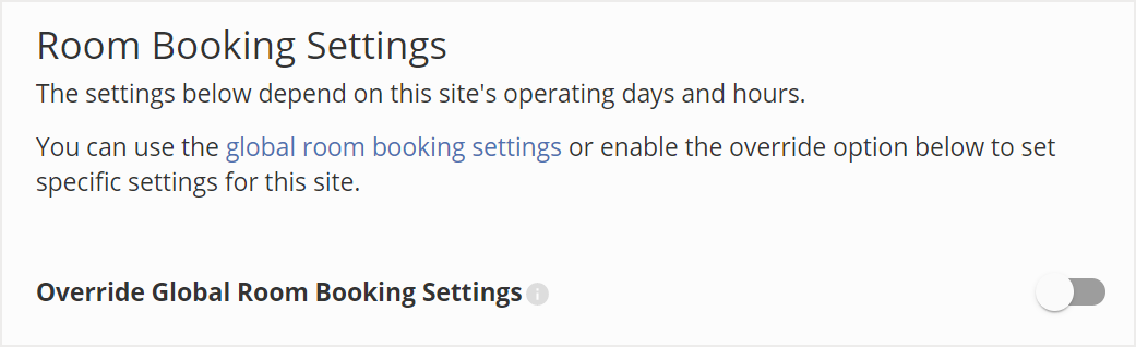 Room Booking Settings
