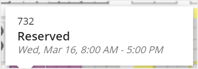 Date picker floating card showing as reserved