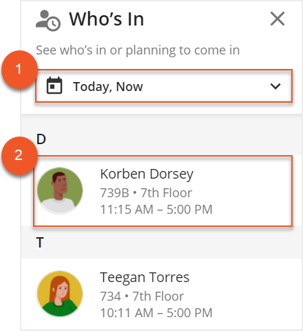 Who's in with visibility enabled