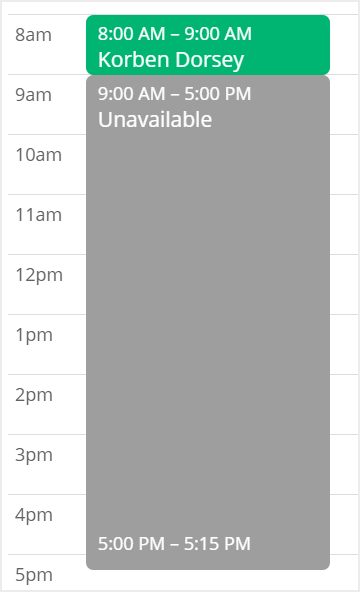 Calendar View with visibility disabled