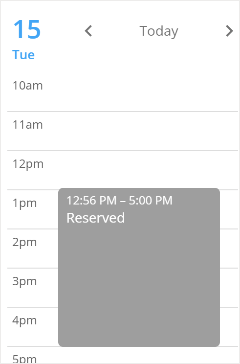 calendar view with reserved desk booking