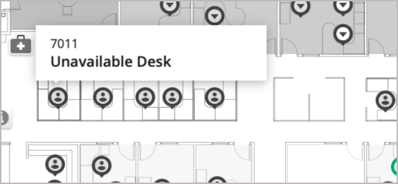 Book A Desk Flow - Unavailable Desk Floating Card
