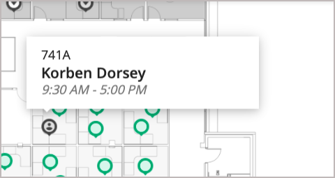 Book a Desk Flow - Name Displayed in Floating Card