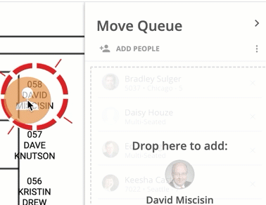 Dragging employee to Move Queue