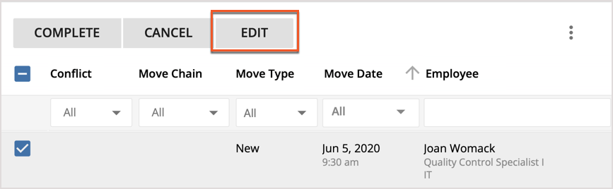 Edit Button Highlighted