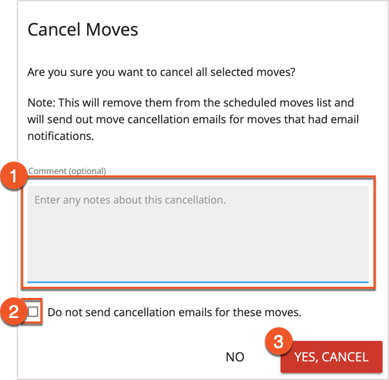 Cancel Moves Pop-Up