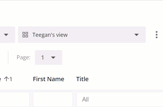 Selecting the Views drop down and scrolling through My Views and Shared Views sections