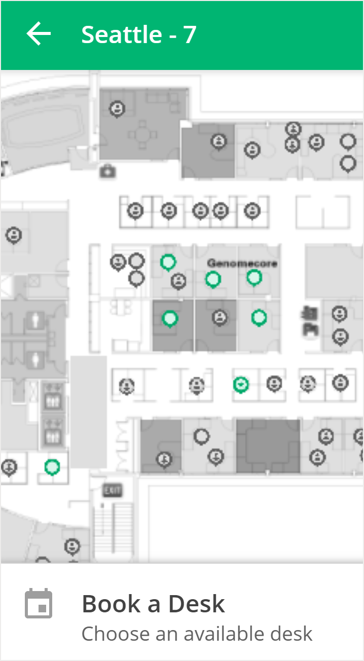 Visual Directory - Book an available desk