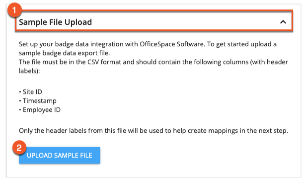 Sample File Upload menu annotated