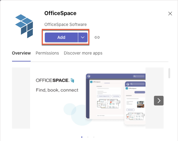 Teams in Store Add Highlighted