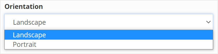 Expanded Orientation drop down field