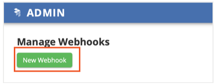 New Webhook button highlighted