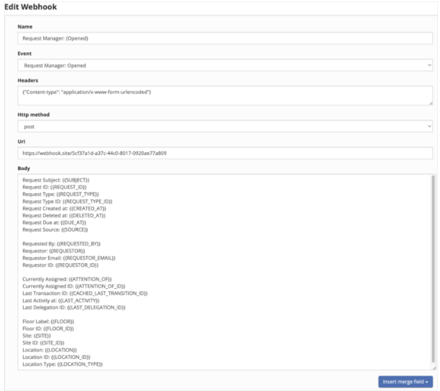 03 Sample webhook for Request Manager