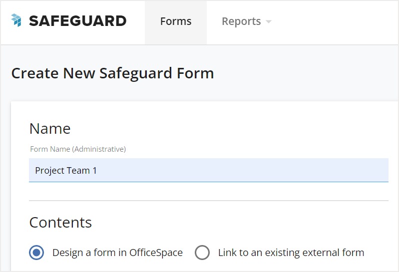 Create a Safeguard form screen in Safeguard application
