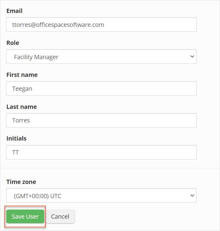 Save User button indicated in Edit User screen