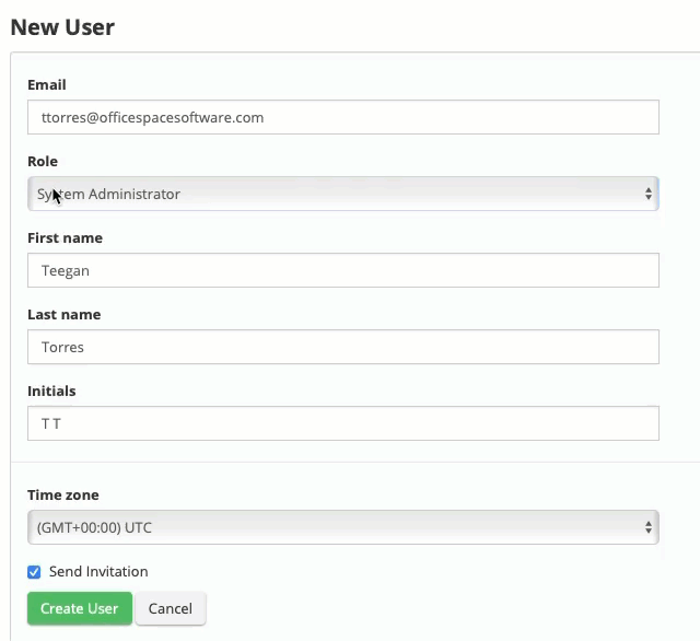 GIF Dropdown showing User Roles in Admin