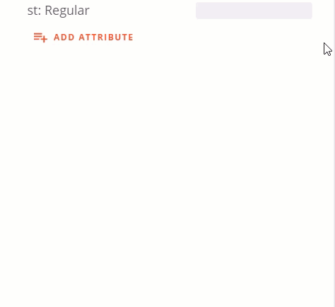 Selecting add attribute button and then scrolling through drop down list to Shared Office