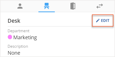 Edit button indicated in seat tab
