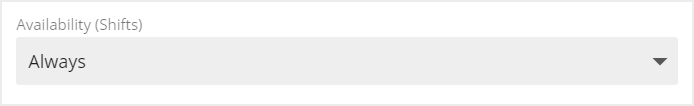 Availability (Shifts) field