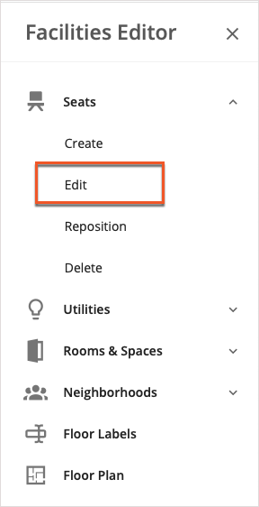 Edit Highlighted in Facilties Editor