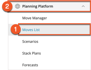 Moves List in Hamburger Menu annotated