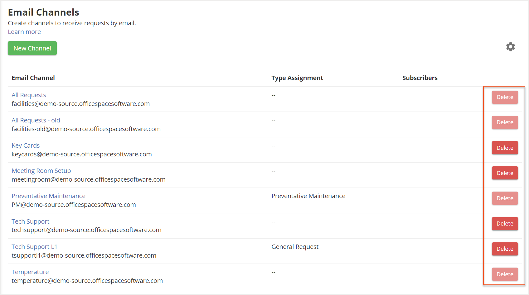 Delete buttons indicated