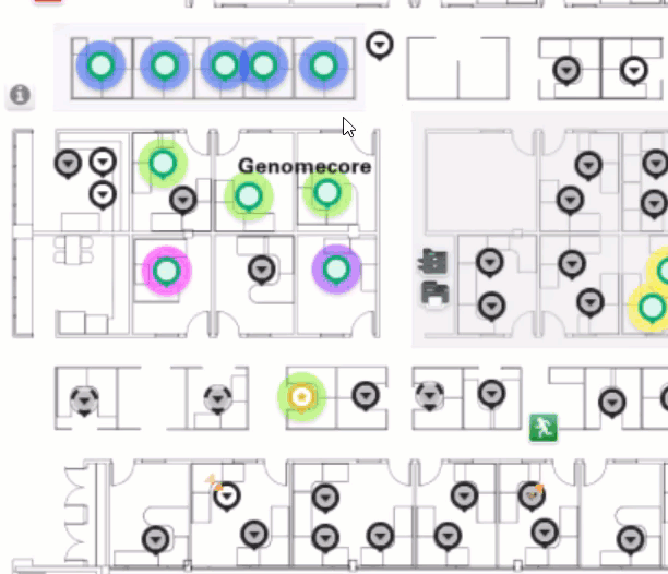 Selecting individual rooms and then dragging cursor over multiple rooms to select them on floor plan