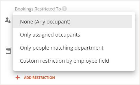 Expanded Booking Restriction field